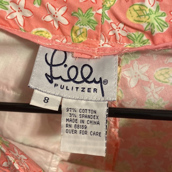 LILLY PULITZER pink Pineapple Starfish PANTS one rear pocket size 8 - Picture 5 of 6